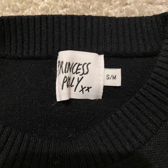 Princess Polly Thorpe Cropped Black Sweatshirt - Picture 5 of 7